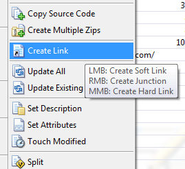 Directory Opus 9: Opus can create junctions and links.