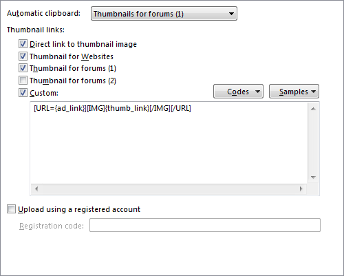 Directory Opus 9: ImageShack Upload Preferences.