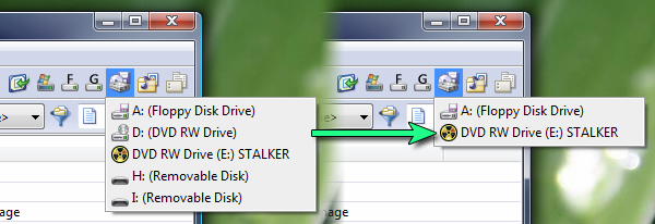 Directory Opus 9: Hide those pesky CD, DVD and USB drives until they have something in them.